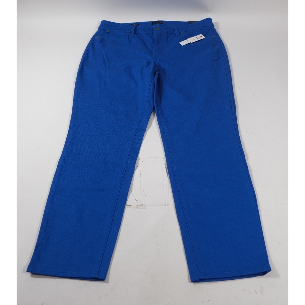 Talbots Jean Women 12 Blue Slim Ankle Mid Rise Slimming Panel Stretch Cotton